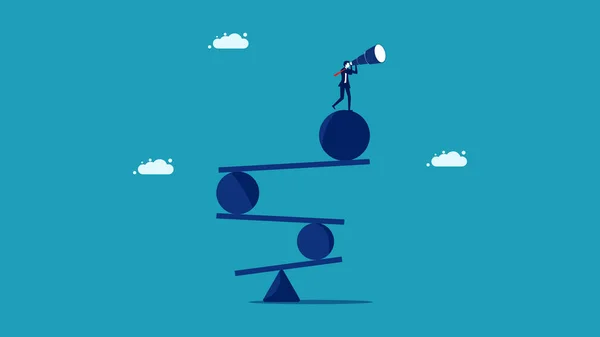 Balance Business Businessmen Look Risks Business Concept Illustration — Vetor de Stock