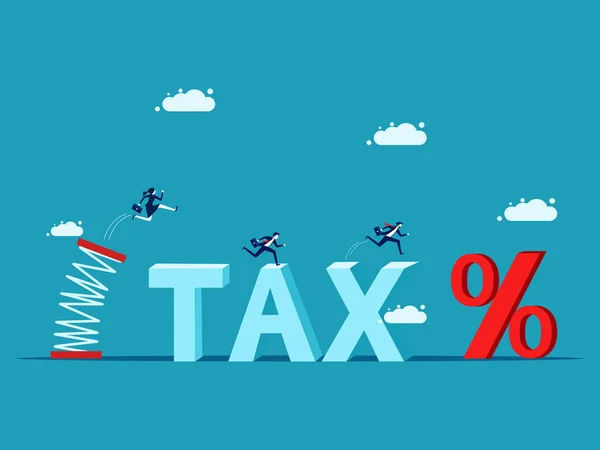 Impôt Sur Revenu Les Hommes Affaires Ont Impôts Illustration Vectorielle — Image vectorielle