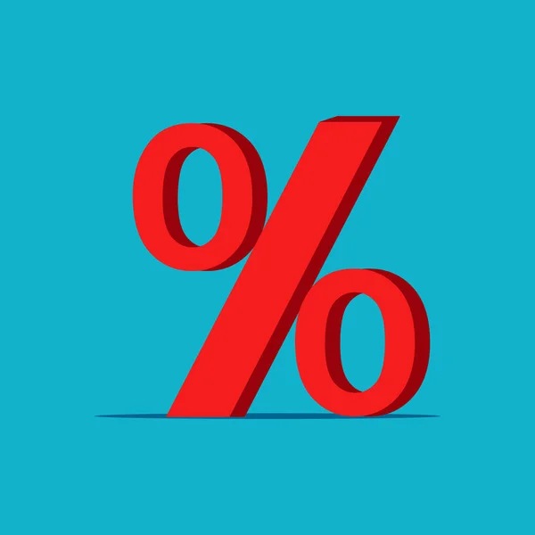 Percent Concept Red Percentage Symbol Business Concept Vector Illustration Eps — Stock Vector