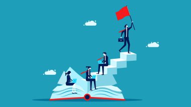 İş organizasyonları birlikte çalışıyor. İş adamları başarı için birlikte çalışır. iş konsepti vektör illüstrasyonu