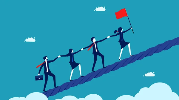 Teamwork Succes Zakenmensen Werken Samen Voor Succes Bedrijfsconcept Vector Illustratie — Stockvector