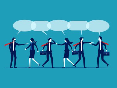 İşten konuşalım. Şirket iş toplantıları. İş vektörü illüstrasyonu 