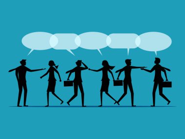 Tanışmak ve konuşmak. Çalışanlar toplanır ve iş hakkında konuşurlar. iş konsepti vektör siluet vektörü