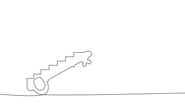 Deşifre et ve başarılı ol. Başarı merdiveninin anahtarı. iş konsepti vektör illüstrasyonu