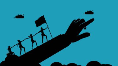  Liderler kriz anında bir örgüte liderlik ederler. Krizlerde birlikte çalışan bir iş adamı. Siluet İş Konsepti 