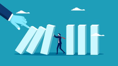 Risk kontrolü. İş yaparken yardım ya da danışmanlık. iş konsepti vektör illüstrasyonu