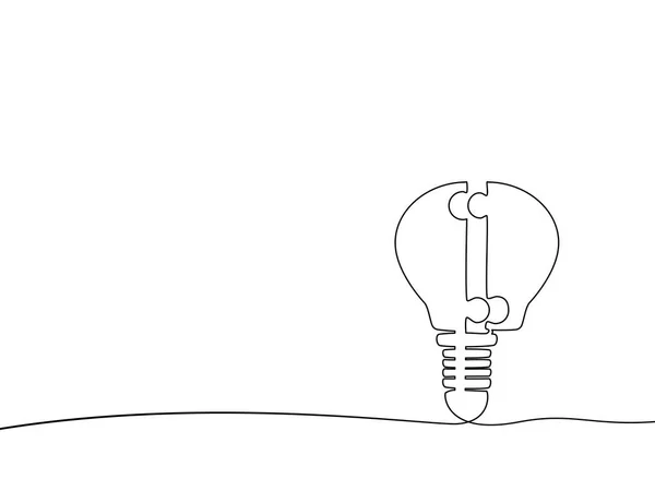 Conecte Ideia Quebra Cabeça Lâmpada Conceito Negócio Ilustração Vetorial Eps — Vetor de Stock