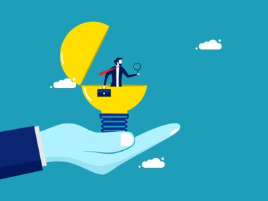  Ara ve analiz et. Yaratıcı ve istihbarat analisti. iş konsepti vektör illüstrasyonu