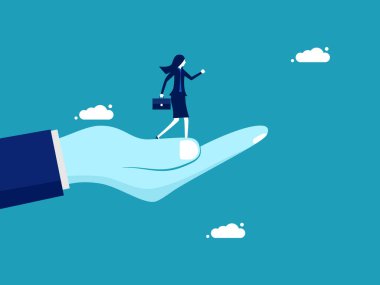 Organizasyonun temsilcisi. Organizasyonu temsil etmesi için en iyi iş kadınını atayın. iş kavramı 