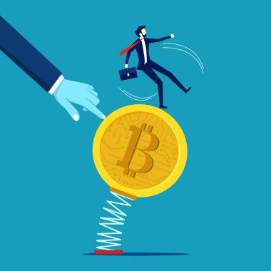 Kripto para birimlerinin dengesizliği. Finans ve yatırım konsepti vektör illüstrasyonu