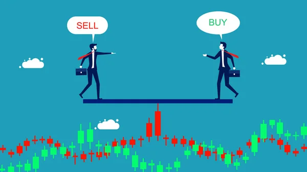 Volatilità Delle Azioni Gli Investitori Commerciano Azioni Illustrazione Del Vettore — Vettoriale Stock