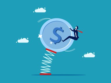 Para dengesizliği. Para kontrol verimliliği. iş konsepti vektör illüstrasyonu