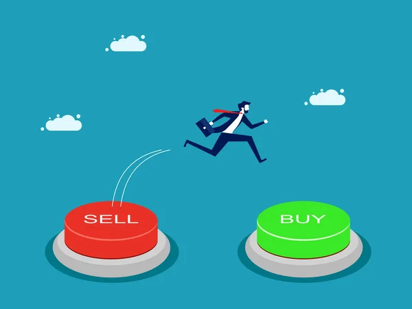 Vender Comprar Investir Mercado Negociação Ações Conceito Investimento Finanças Ilustração — Vetor de Stock