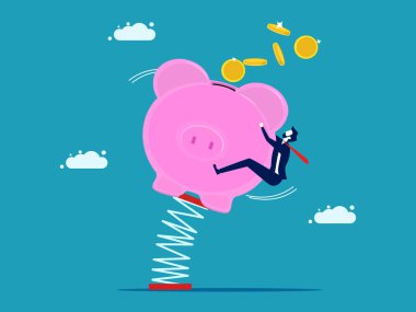 Değişkenlik ya da yatırım riski. Tasarruf ve yatırımlar. vektör illüstrasyonu