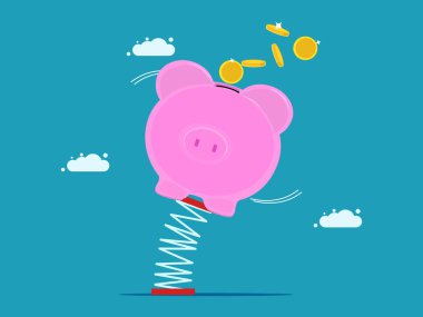 Değişkenlik ya da yatırım riski. Tasarruf ve yatırımlar. vektör illüstrasyonu