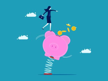 Dengeli finans ve yatırımlar. Finansal ve yatırım dengesizliği riski. vektör illüstrasyonu