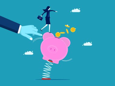 Dengeli finans ve yatırımlar. Finansal ve yatırım dengesizliği riski. vektör illüstrasyonu