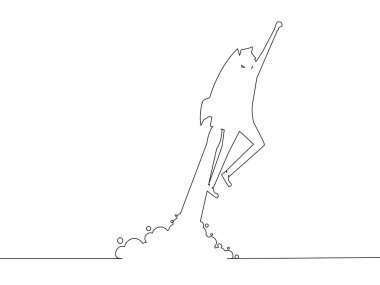 İş adamları roketlerle uçar. Bir işe başlamak ve büyümek. iş konsepti vektör illüstrasyonu