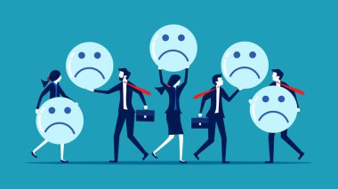 Negatif iş adamları hayatlarını daha da kötüleştiriyor. Kötü davranış. vektör 