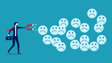 İş adamları olumsuz düşünceleri çekmek için mıknatısları kullanır. negatif düşünceler 