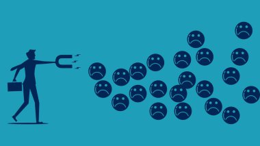 İş adamları olumsuz düşünceleri çekmek için mıknatısları kullanır. negatif düşünceler 