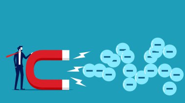 İş adamları olumsuz düşünceleri çekmek için mıknatısları kullanır. negatif düşünceler 