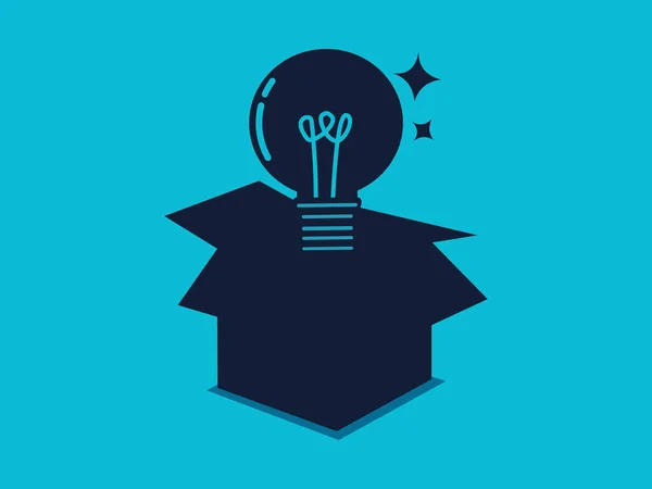 Light Bulb Box Discover New Business Ideas Vector Illustration Eps — 스톡 벡터