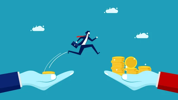 Jump High Paying Job Change Job Business Concept Vector Illustration — ストックベクタ