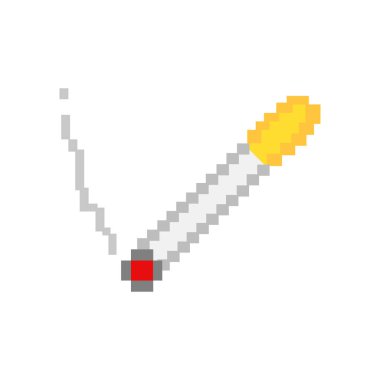 Sigara içme ikonu. Beyaz arkaplanda izole piksel biçimi. vektör illüstrasyonu