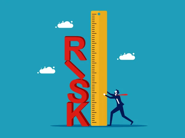 Assess Risks Business Use Ruler Measure Risks Vector Illustration — Wektor stockowy