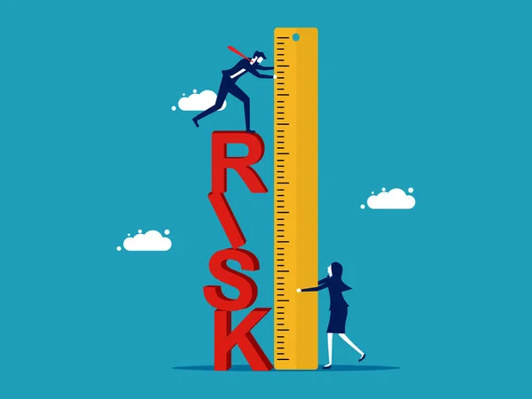 Assess Risks Business Use Ruler Measure Risks Vector Illustration — Stock Vector