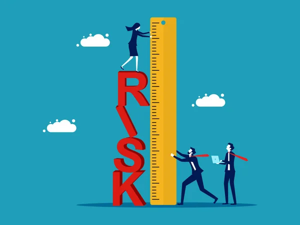 Оцініть Ризики Бізнес Використовуйте Лінійку Вимірювання Ризиків Векторна Ілюстрація — стоковий вектор