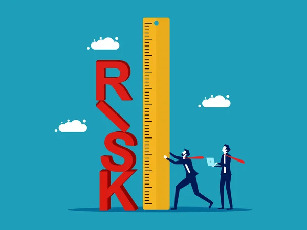 Assess Risks Business Use Ruler Measure Risks Vector Illustration — Vetor de Stock