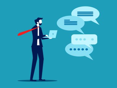 İş adamları diğer insanlardan gelen bilgileri dinlerler. Toplantı vektörünün dakikalarını özetle ve kaydet