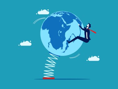 İş dünyasının dengesizliği. iş konsepti vektör illüstrasyonu