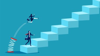  İş avantajı. İş adamları rakiplerini geçer. iş konsepti vektörü