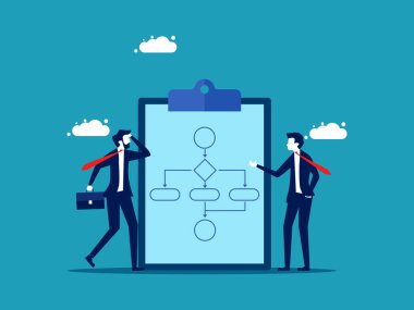 Business processes and workflows. business people planning. business concept vector