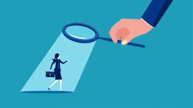 Staff selection. Business people analyze people. business concept vector illustration