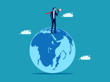 Küresel iletişim ve halkla ilişkiler. iş konsepti vektör illüstrasyonu