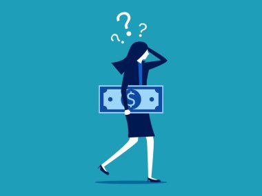 business women thinking about finance and investment. Financial problems. vector illustration