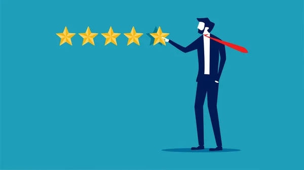 Businessman Rated Five Stars Feedback Concept Vector Illustration Eps — Stock vektor