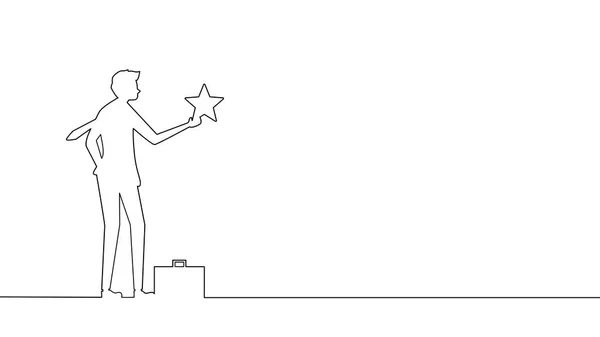 Businessman Holding Star Concept Achieving Success Vector Illustration Eps — 图库矢量图片