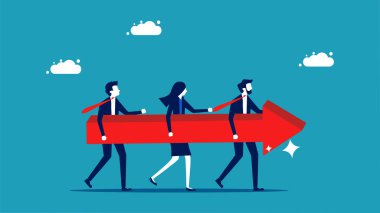 Business direction. Leaders set the direction of the organization illustration