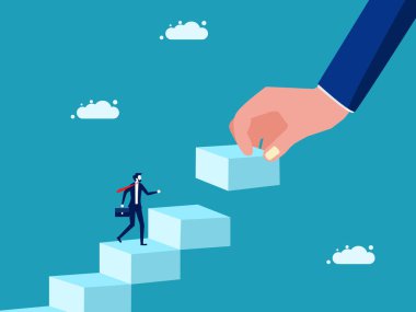 Personal development by coaches. care and support. business concept vector illustration