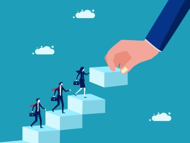 Personal development by coaches. care and support. business concept vector illustration