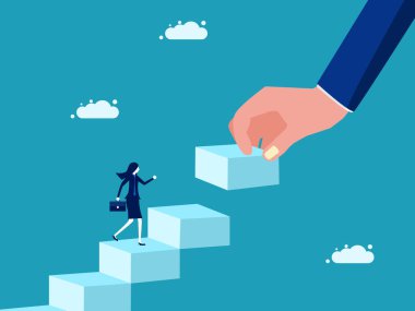 Personal development by coaches. care and support. business concept vector illustration