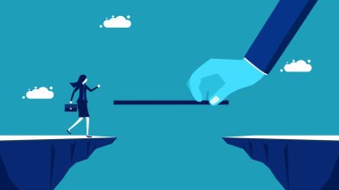 Business support. Build a bridge to help businesses. business concept vector 