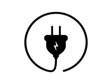 Power plug icon. isolated on a white background. vector illustration