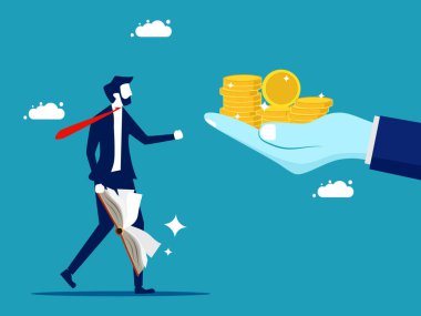 Sell knowledge. Businessmen invest in knowledge. business concept vector illustration