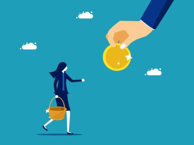 return on investment Businessmen earn money. business concept vector illustration